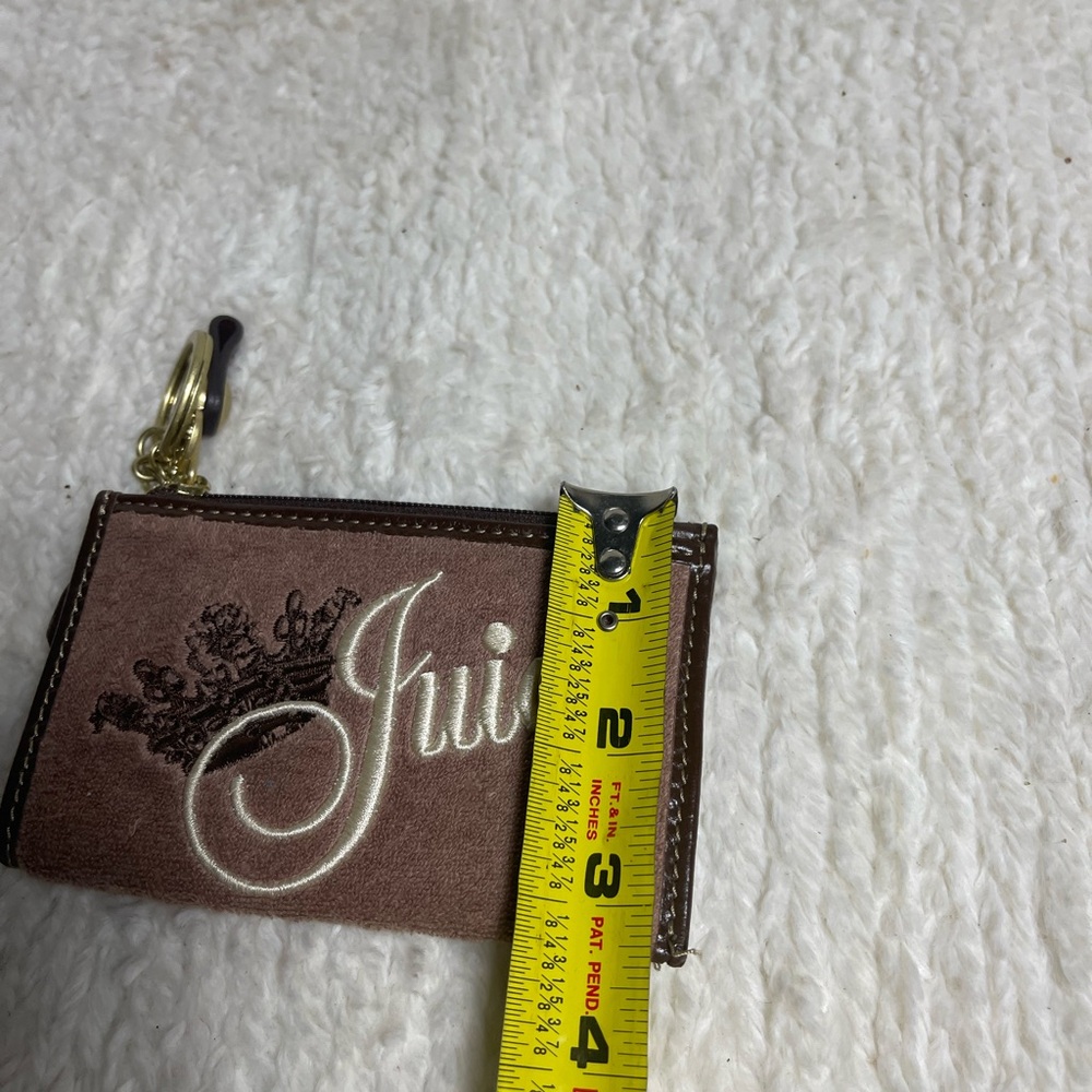 Vintage Juicy Couture velour Brown Coin purse. Leather trim . - Picture 6 of 7